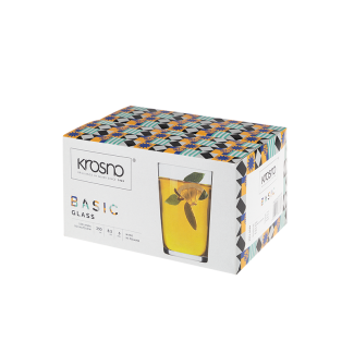 Komplet szklanek BASIC SKOŚNA 280ml 6 sztuk