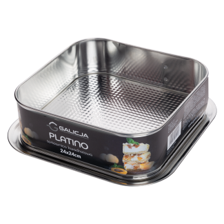 Tortownica fakturowana kwadratowa PLATINO 24x24cm 11116