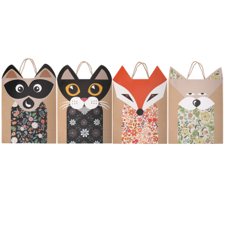 Torebka prezentowa z ozdobą 3D ANIMALS 270x320x110mm 10376