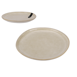 Talerz deserowy CAMINO 20,5cm z kamionki, Reactive Glaze 91420 wz. Beige