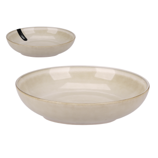 Talerz na makaron CAMINO 21,5cm z kamionki, Reactive Glaze 91445 wz. Beige