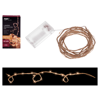 Lampki dekoracyjne z jutą 40LED 2m 32101