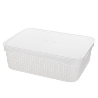 Koszyk z pokrywą Lidia XL 39x30x13cm 46453 biały
