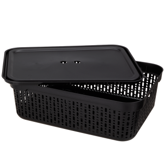 Koszyk z pokrywą Lidia XL 39x30x13cm 46453 czarny