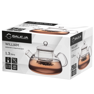 Dzbanek z zaparzaczem WILLIAM 1,3l 40086