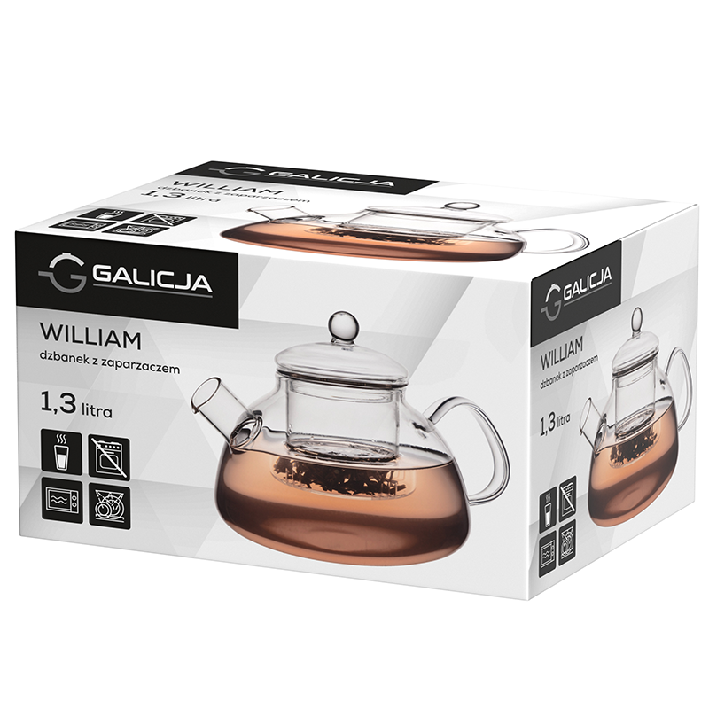 Dzbanek z zaparzaczem WILLIAM 1,3l 40086