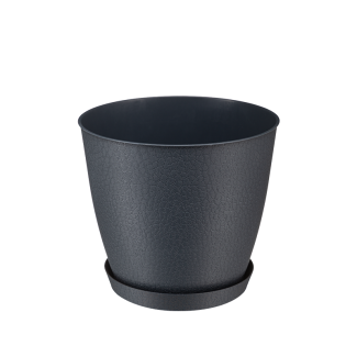 Doniczka z podstawką PELLA 14,5cm 42486 antracyt