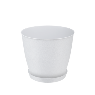 Doniczka z podstawką PELLA 14,5cm 42486 biały