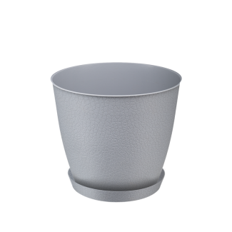 Doniczka z podstawką PELLA 14,5cm 42486 szary