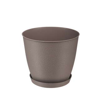 Doniczka z podstawką PELLA 17,5cm 42493 taupe