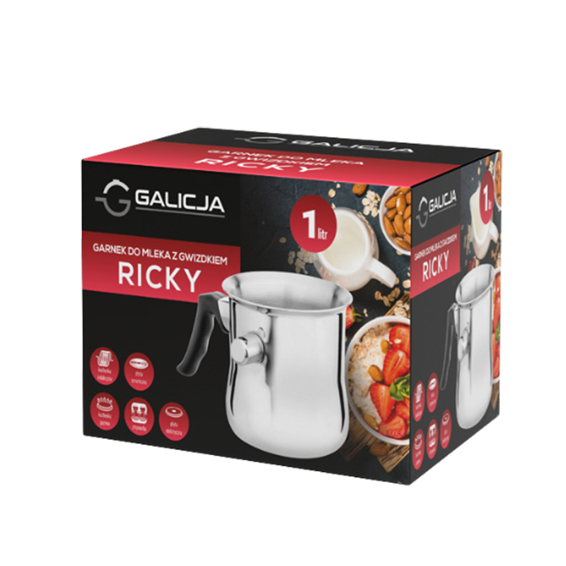 Garnek do mleka z gwizdkiem RICKY 1l 0701