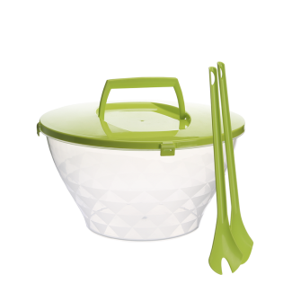 Miska do sałaty KALA 5l z pokrywą i sztućcami 22611 zielony