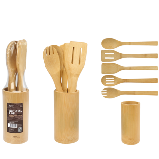Zestaw przyborów kuchennych z bambusa, 6 elementów 71892