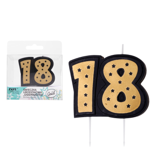 Świeczka urodzinowa OSIEMNASTKA 72047 Gold
