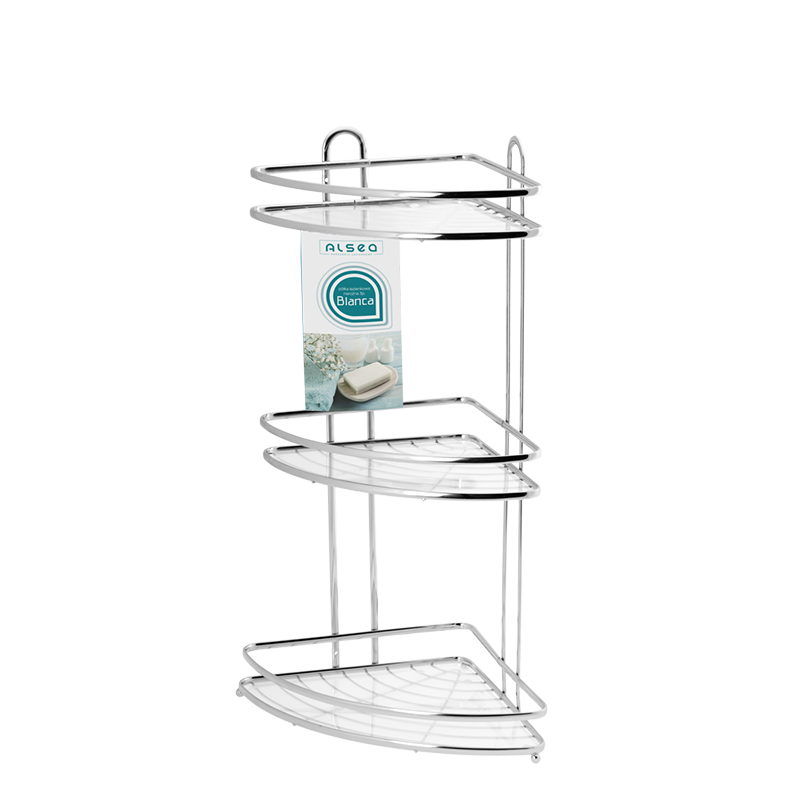 Półka łazienkowa narożna 3 poziomowa BLANCA 0699