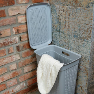 Kosz na bieliznę WILLOW 50l 22759 szary jasny