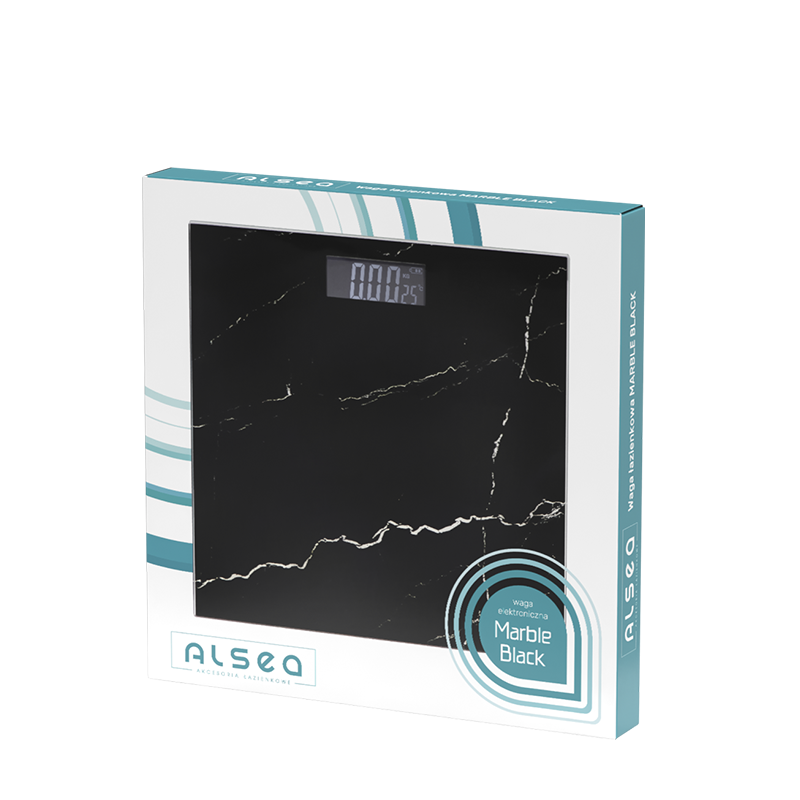 Waga łazienkowa MARBLE BLACK 28x28cm 18504