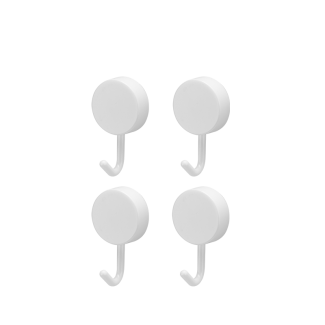 Komplet wieszaków samoprzylepnych plastikowych NIKO 4 sztuki 17705 biały