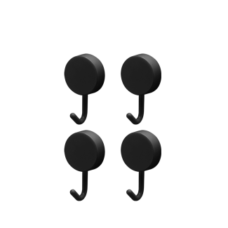 Komplet wieszaków samoprzylepnych plastikowych NIKO 4 sztuki 17705 czarny