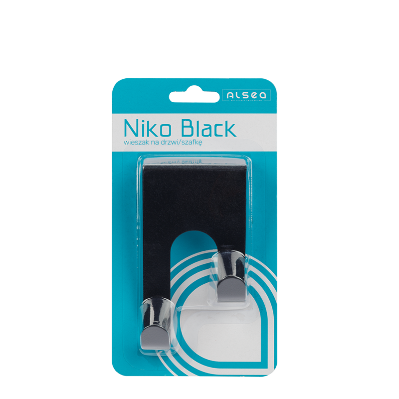 Wieszak na drzwi-szafkę NIKO BLACK 24314