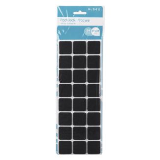 Podkładki filcowe kwadratowe 28x28mm 24 sztuki 29935 czarny