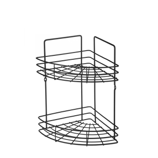 Półka narożna 2 poziomowa BLACK 07027