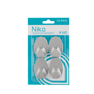 Komplet wieszaków samoprzylepnych owalnych NIKO 4 sztuki 6468