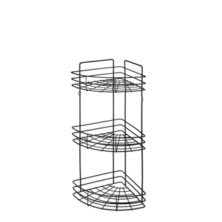 Półka narożna 3 poziomowa BLACK 07034