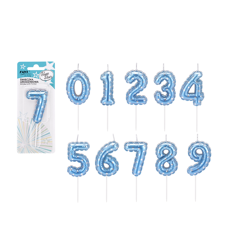 Świeczka urodzinowa BLUE STAR Cyferka 3 72037