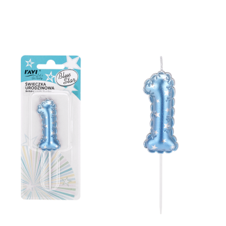 Świeczka urodzinowa BLUE STAR Cyferka 1 72035