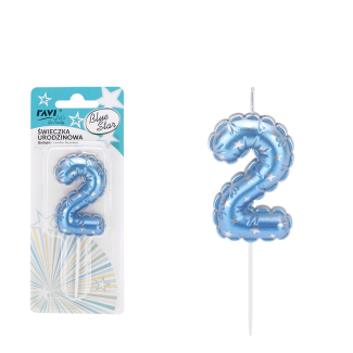 Świeczka urodzinowa BLUE STAR Cyferka 2 72036