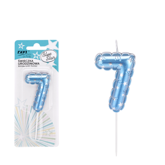 Świeczka urodzinowa BLUE STAR Cyferka 7 72041