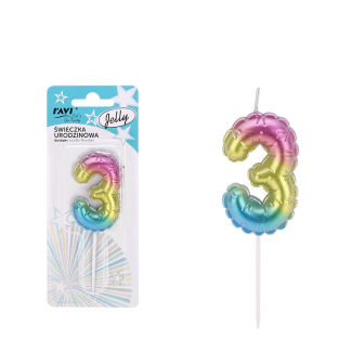 Świeczka urodzinowa JELLY Cyferka 3 72027