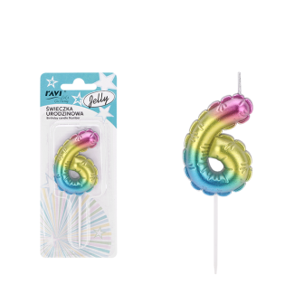 Świeczka urodzinowa JELLY Cyferka 6 72030