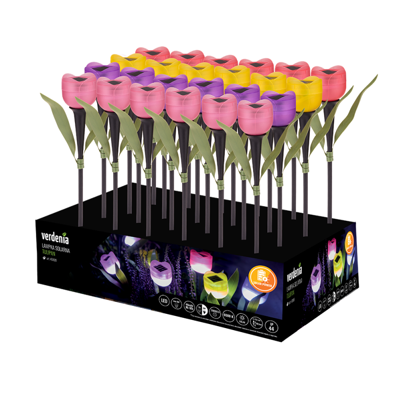Lampka solarna TULIPAN display 24 sztuki 43889