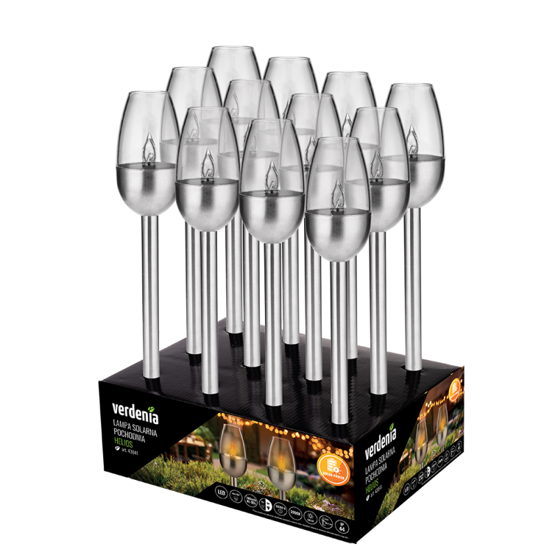Lampka solarna pochodnia HELIOS 38,5cm display 12 sztuk 43841