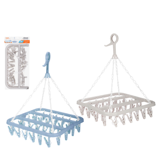 Wieszak z klamerkami 28szt. 01068