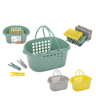 Klamerki do bielizny w koszyku PRIMAVERA 50 szt. 01044