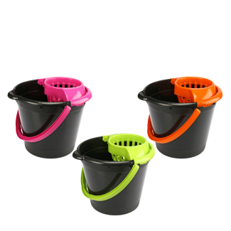 Wiadro 12L z wyciskaczem DARK NEON 31391 czarne