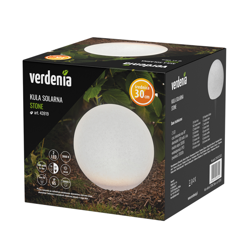 Kula solarna STONE 30cm 43919