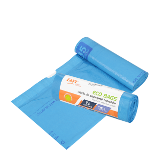 Worki Eco Bags z taśmą 35L, 15 szt., niebieskie (papier) 00773