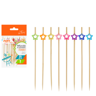 NJ Patyczki do przekąsek STARS 25szt./ 9cm  71853