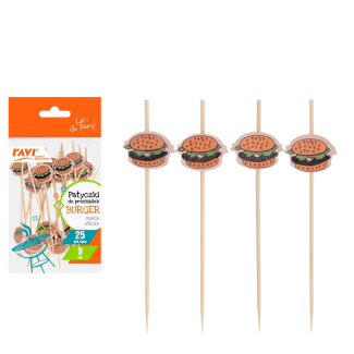 NJ Patyczki do przekąsek BURGER 25szt, 9cm