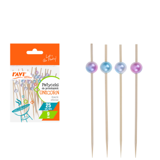 NJ Patyczki do przekąsek UNICORN 25szt, 9cm