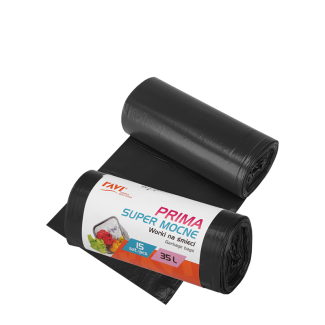 Worki na śmieci Prima 35l LDPE czarne, 15 szt. 00765