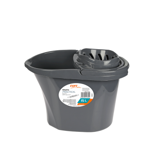 Wiadro z wyciskaczem Practical 15L 71334 GREY