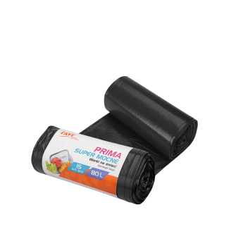 Worki na śmieci Prima 80 L LDPE czarne, 15 szt. 00798