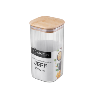 Pojemnik szklany kwadrat JEFF 1000 ml 38540 J
