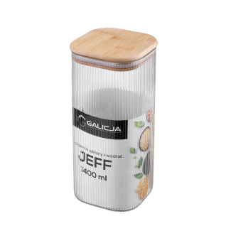 Pojemnik szklany kwadrat JEFF 1400 ml 38557 J