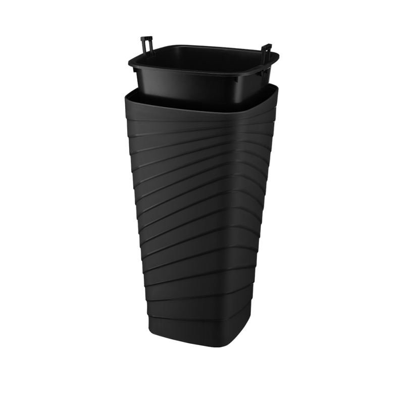 Doniczka kwadratowa TWISTA 25x46cm 42059 czarny